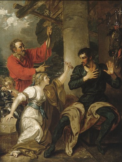 De jonkvrouw en Orlando door Benjamin West