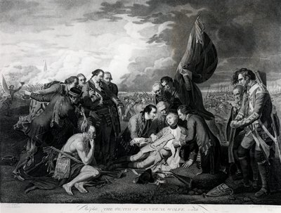 De dood van generaal Wolfe (1727-59) 1759, gegraveerd door Augustin Legrand door Benjamin West