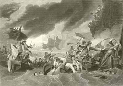 De slag bij La Hogue door Benjamin West