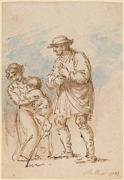 Zwerver Familie (recto) door Benjamin West
