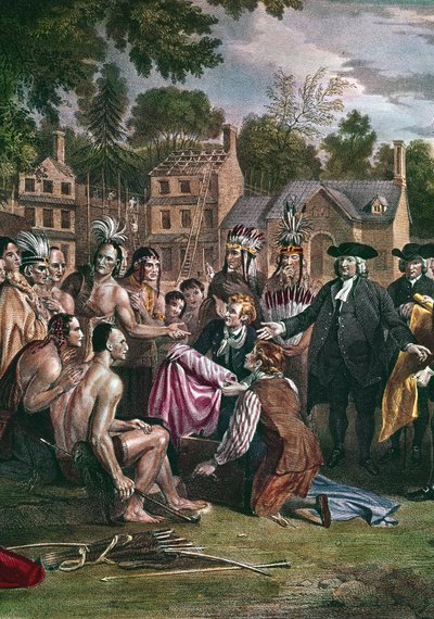 William Penn, Engelse Quaker-kolonist, in onderhandeling met Noord-Amerikaanse inboorlingen, 1682 1771-1772 door Benjamin West