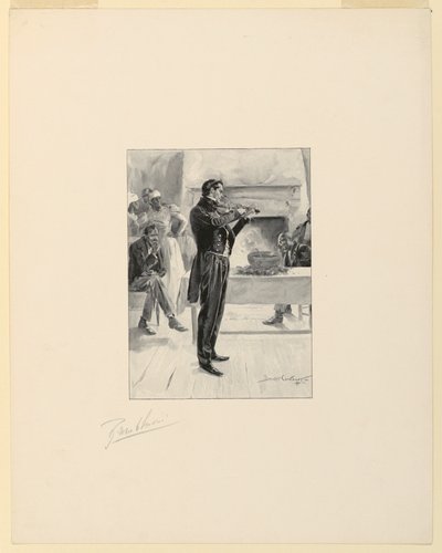Violist op een punchfeest door Benjamin West Clinedinst