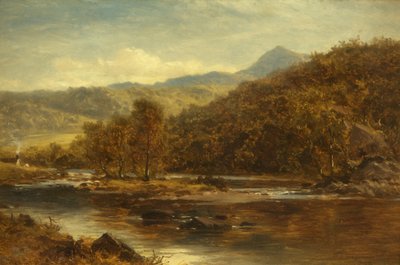 Aan de Lledr Rivier door Benjamin Williams Leader