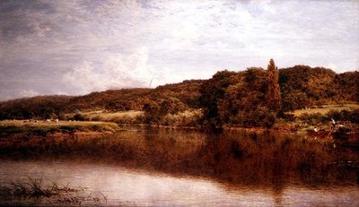 Rivierscène, Streatley aan de Theems door Benjamin Williams Leader