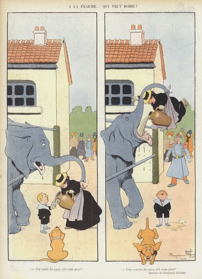 Illustratie voor Le Rire door Benjamin Rabier