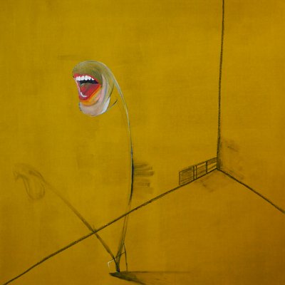 La colère, paneel 2, 2016 (olieverf en acryl op doek) door Benoit Erwann Boucherot