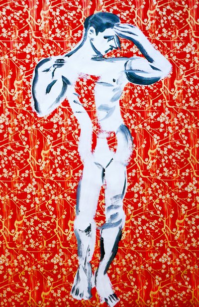 Masculin 1, 2020 (acryl op gezeefdrukt Japans papier) door Benoit Erwann Boucherot