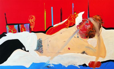 Olympia gainsbourienne, 2017 (olieverf en acryl op doek) door Benoit Erwann Boucherot