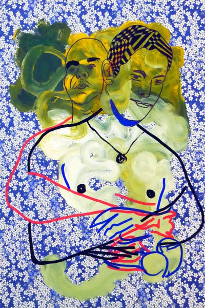 Passager 22, 2020 (acryl op gezeefdrukt Japans papier) door Benoit Erwann Boucherot