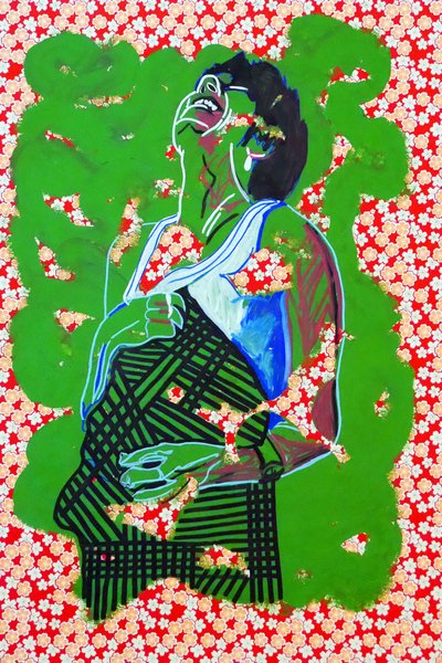 Passager 24, 2020 (acryl op gezeefdrukt Japans papier) door Benoit Erwann Boucherot