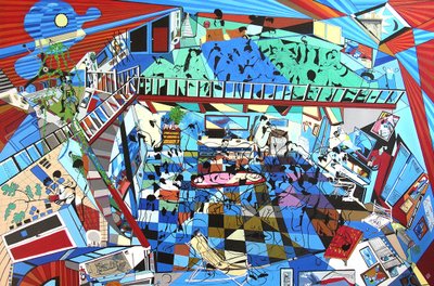De indringers, 2000 (olieverf en acryl op doek) door Benoit Erwann Boucherot