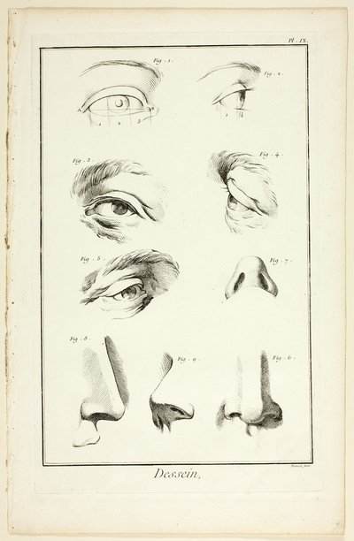 Ontwerp: Gezichtsanatomie uit Encyclopédie door Benoit Louis Prevost