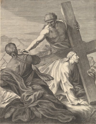 Christus Draagt het Kruis, 1680-1719 door Benoit Thiboust