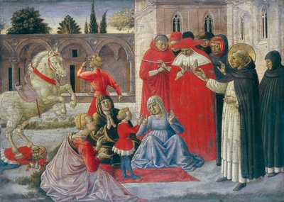 Wonder van Sint Dominicus Sint Dominicus herstelt Napoleone Orsini tot leven, ca 1462 door Benozzo Gozzoli