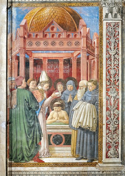 Doop van St. Augustinus (detail) door Benozzo di Lese di Sandro Gozzoli