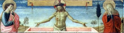 Christus opgestaan uit het graf (detail) door Benozzo di Lese di Sandro Gozzoli