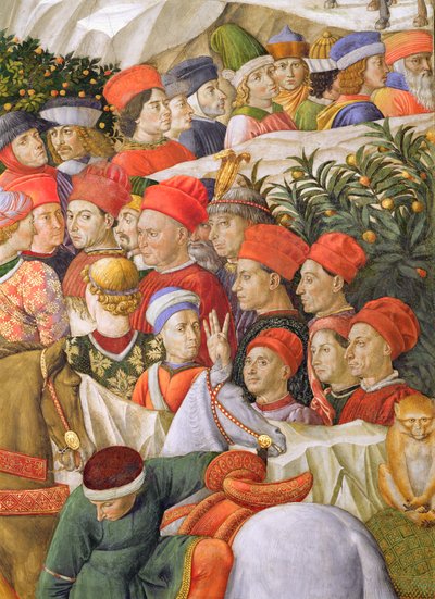 Gezichten in de processie, detail van de Reis van de Wijzen cyclus in de kapel, ca. 1460 (detail) door Benozzo di Lese di Sandro Gozzoli