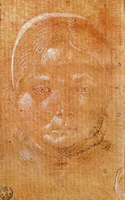 Hoofd van een jong meisje door Benozzo di Lese di Sandro Gozzoli