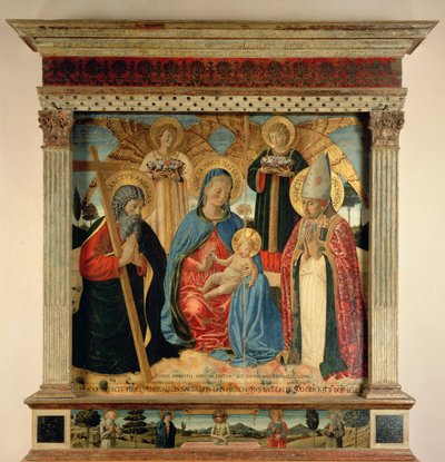 Madonna en Kind met SS. Andreas en Prosper, 1466 door Benozzo di Lese di Sandro Gozzoli