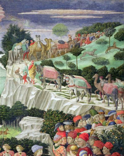 Processie van Melchior, van de Kapel van de Wijzen (detail) door Benozzo di Lese di Sandro Gozzoli