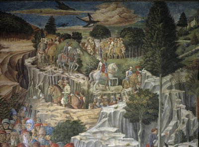 Processie van de Wijzen met Laurent de Magnifieke (fresco) door Benozzo di Lese di Sandro Gozzoli