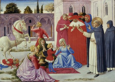 Sint Dominicus wekt Napoleon Orsini op door Benozzo di Lese di Sandro Gozzoli