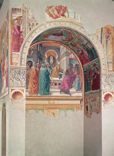 Tabernakel van de Visitatie: Verdrijving van Joachim uit de Tempel, 1491 door Benozzo di Lese di Sandro Gozzoli