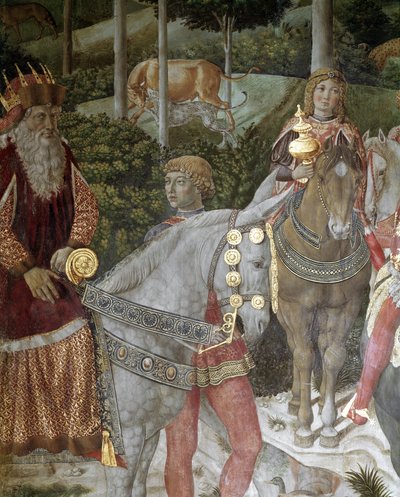 De reis van de wijzen (detail) door Benozzo di Lese di Sandro Gozzoli