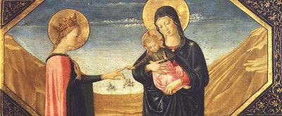 Het mystieke huwelijk van St. Catharina, detail door Benozzo di Lese di Sandro Gozzoli