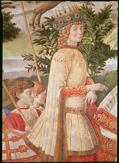 De Processie van de Wijzen, de processie geleid door Lorenzo de Magnifieke in de gedaante van de Wijze Caspar, (detail) door Benozzo di Lese di Sandro Gozzoli