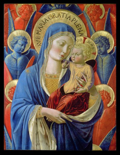 Maagd en kind met engelen, c.1460 door Benozzo di Lese di Sandro Gozzoli