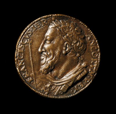 Bronzen medaillon met de beeltenis van koning Frans I (1494-1547) gemaakt door Benvenuto Cellini (1500-1571) 1538 Diam. 38 cm Florence, Museo Nazionale del Bargello door Benvenuto Cellini