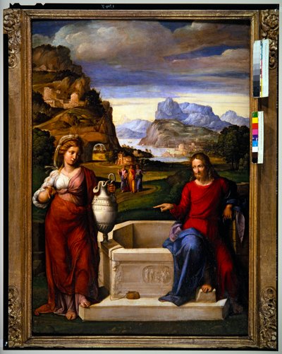 Christus en de vrouw van Samaria door Benvenuto Tisi da Garofalo