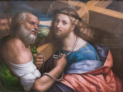 Christus draagt het kruis door Benvenuto Tisi da Garofalo