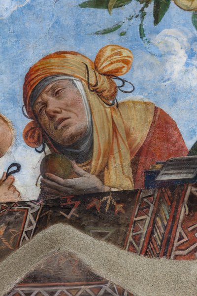 Vrouwelijke figuur, detail van het gewelf, Aula Costabiliana of Schatkamer door Benvenuto Tisi da Garofalo