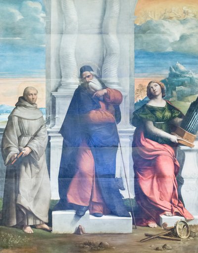 Sint Antonius de abt, Antonius van Sicilië en Cecilia door Benvenuto Tisi da Garofalo
