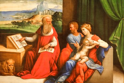 De Heilige Familie met St. Jerome door Benvenuto Tisi da Garofalo