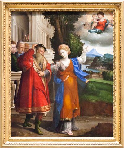 De verschijning van de Maagd aan Augustus en Sibilla door Benvenuto Tisi da Garofalo