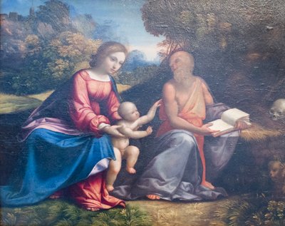 Maagd met Kind en Sint Hiëronymus door Benvenuto Tisi da Garofalo