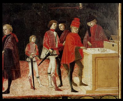 De Raad Financiën in Oorlogs- en Vredestijd (detail) door Benvenuto di Giovanni
