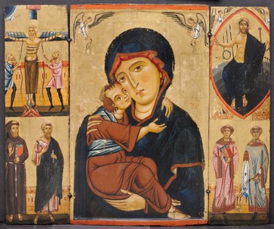 Maagd en Kind met Heiligen door Berlinghiero