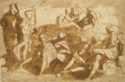 Figuren voor een Hemels Landschap door Bernadino India