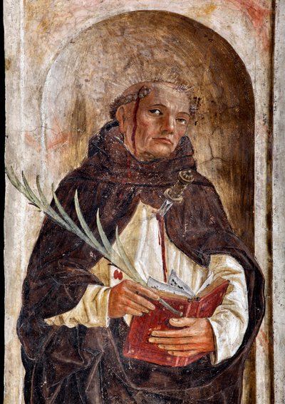 Afbeelding van Sint Petrus van Verona (fresco) (1482-1486) Basilica di Santa Maria delle Grazie, Milaan, Italië door Bernadino Jacobi Butinone
