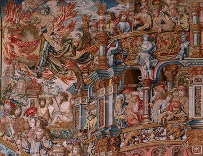 Roem (La Fama). Derde wandtapijt in de serie. Ca 1550. door Bernaert van (circle of) Orley