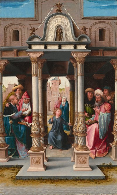 Christus onder de dokters door Bernaert van Orley