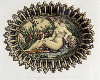 La nymphe de Fontainebleau - Keramisch bord, in 