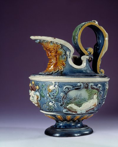 Aiguiere de faience gemaakt door de school van Bernard Palissy door Bernard (school of) Palissy