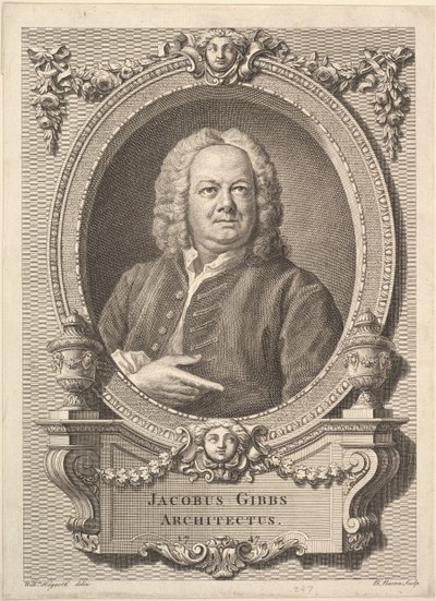 Jacobus Gibbs, Architectus, 1747 door Bernard Baron