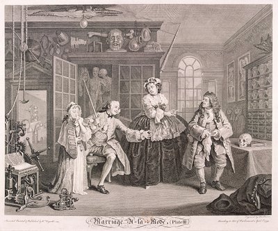 Marriage a la Mode, 1745, plaat III door Bernard Baron