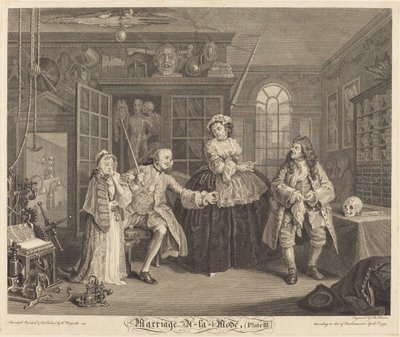 Huwelijk à la Mode: pl. 3, 1745 door Bernard Baron